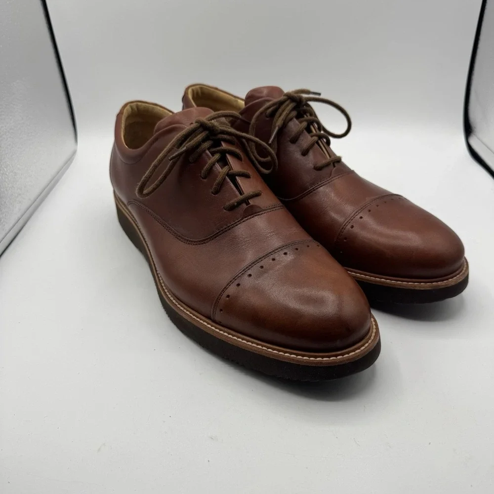 Samuel Hubbard Cap Toe Oxford Shoes Men 12M Brown Leather Vibram Portugal